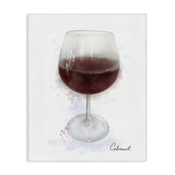 Stupell Industries Modern Cabernet in Glass Food & Beverage Painting Wrapped Canvas Canvas Art Print Wall Art, 16 x 20