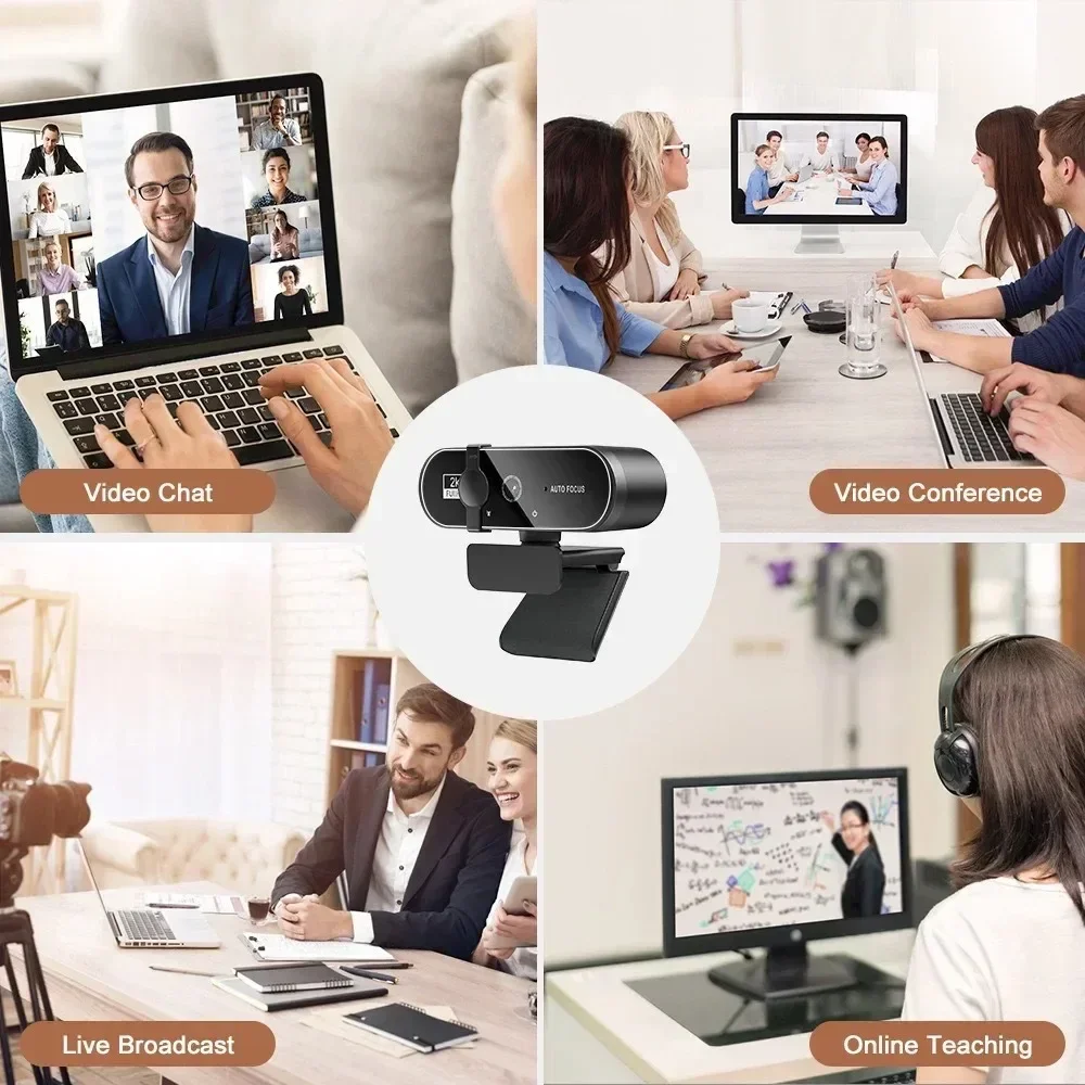 4K Full HD Webcam with Microphone Autofocus 8MP Website Camera for Windows PC Laptop  External Web Cam Video Calling