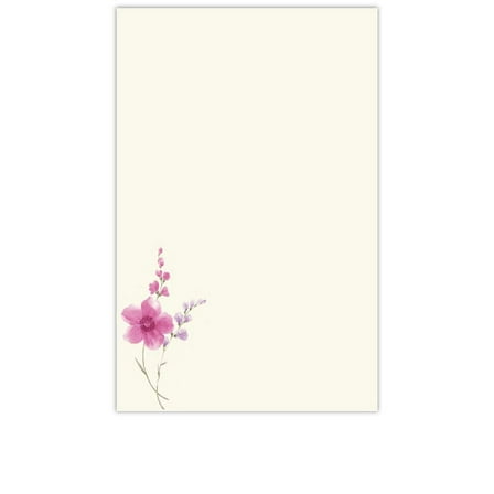 YaYstationery Notepads - Memo Pads - Scratch Pads - Writing Pads - Illustrated Notepads - 5.5 x 8.5 inches - Thick Premium Paper - Printed Notepad - Pink Fleur