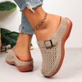 thumbnail image 6 of Purcolt Clogs for Women Comfortable Casual Hollow-out PU Leather Closed Round Toe Arch Support Slip On Flat Shoes Lightweight Memory Foam House Shoes with Buckle, 6 of 9