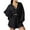 Black/women's linen outfit set, variant on Dazajoo Womens 2 Piece Pajamas Set Shorts Casual Long Sleeve Button Down Shirts and Shorts Pjs Sleepwear Set,Black,XXL
