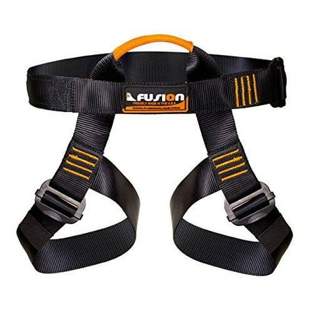 Fusion Climb Centaur Half Body Harness Black M-XL for Climbing Gym & Rope (Best Tower Climbing Harness)