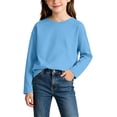 thumbnail image 3 of FAIWAD Boys Girls Long Sleeve Tops Kids Crewneck Casual Solid Color Pullover Basic School Daily Outdoor Clothes, 3 of 7