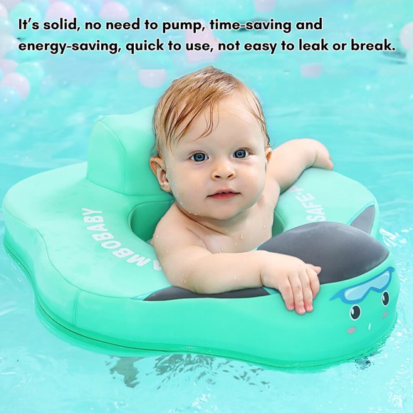 Floats Mambobaby B504 Non-Inflatable Baby Pool Float Summer Swimming Ring with Safety for 4-24 Months Baby