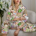 thumbnail image 6 of Fotbe Owl Back To School Pattern Long Sleeve Pajama Set for Women,Sleepwear Set,2-piece Loungewear Set,Soft PJs Comfy Nightwear with Pockets -X-Large, 6 of 7
