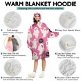 thumbnail image 5 of Wearable Oversized Blanket,Pink Halloween Ghosts with Boo Wearable Blanket Hoodie for Adults,Cozy Hooded Blankets with Super Pockets,Super Warm Fuzzy Pullover for Women & Men, 5 of 6