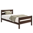 thumbnail image 2 of Noble House 79" Twin Bed, Solid Rubber Wood Frame with Headboard and Footboard, Minimalist Bedroom, Espresso, 2 of 9