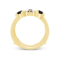 thumbnail image 5 of Round Shape Black & White Cubic Zirconia Solitaire Enhancer Guard 10k Yellow Gold Ring Size - 7, 5 of 7