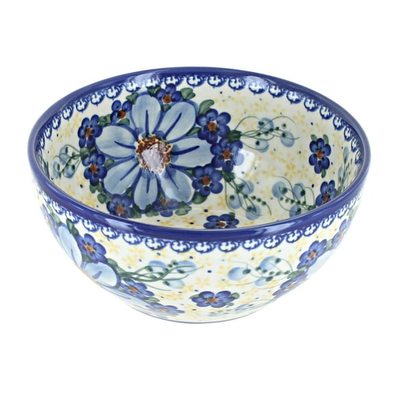 Blue Rose Polish Pottery Daisy Surprise Cereal/Soup Bowl
