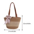 thumbnail image 2 of Bolso de mano de paja FLhrweasw con lazo beige, 2 of 9