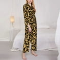 thumbnail image 4 of Disketp Pajamas Set Long Sleeve Sleepwear Womens Button Down Nightwear Pj Sets-Gold Glitter Leopard, 4 of 9