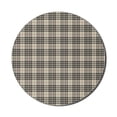 thumbnail image 1 of Abstract Mouse Pad for Computers, Traditional Tartan Pattern British Clan Royal Vintage Heraldry Design, Round Non-Slip Thick Rubber Modern Mousepad, 8" Round, Beige Dark Taupe Maroon, by Ambesonne, 1 of 2