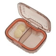 thumbnail image 6 of Unique Bargains 1 Pc Pill Case 2 Grid Mini Pill Box Clear Coffee Color, 6 of 6