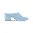 thumbnail image 3 of BLISSFUL STEP Women's Slides Chunky High Heels Slip on Pointed Toe Slide Mules Sky Blue 9.5, 3 of 6