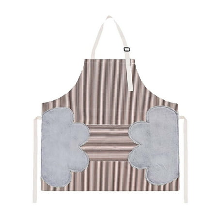 

Gyedtr Spring Home Decor Waterproof Strip Apron Kitchen Cooking Wipe Hands Pocket Pinafore