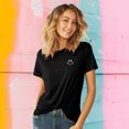 thumbnail image 3 of Dalix Smile Face Embroidered Soft Cotton Short Sleeve T Shirt Womens in Black 2XL XX-Large, 3 of 5