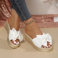 thumbnail image 4 of Wimens Slippers Women's Fashionable And Casual Summer Bow Thick-Soled Outdoor Wedge Sandals,White,38, 4 of 9