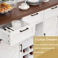 thumbnail image 5 of 47.2"W Modern Buffet Sideboard with Doors, Drawers, Wine Glass Rack & Storage(White), 5 of 7