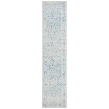 SAFAVIEH Tulum Ophelia Bordered Geometric Runner, 2' x 5', Ivory/Turquoise