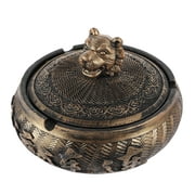 Qnmwood Vintage Resin Feng Shui Zodiac Ashtray with Lid - Home Office Decor