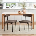 thumbnail image 6 of GrandNoor Grey Fabric Dining Chairs Set of 2,Armless Upholstered Kitchen Chair,Modern Dining Room Chair with Curved Backrest, 6 of 7