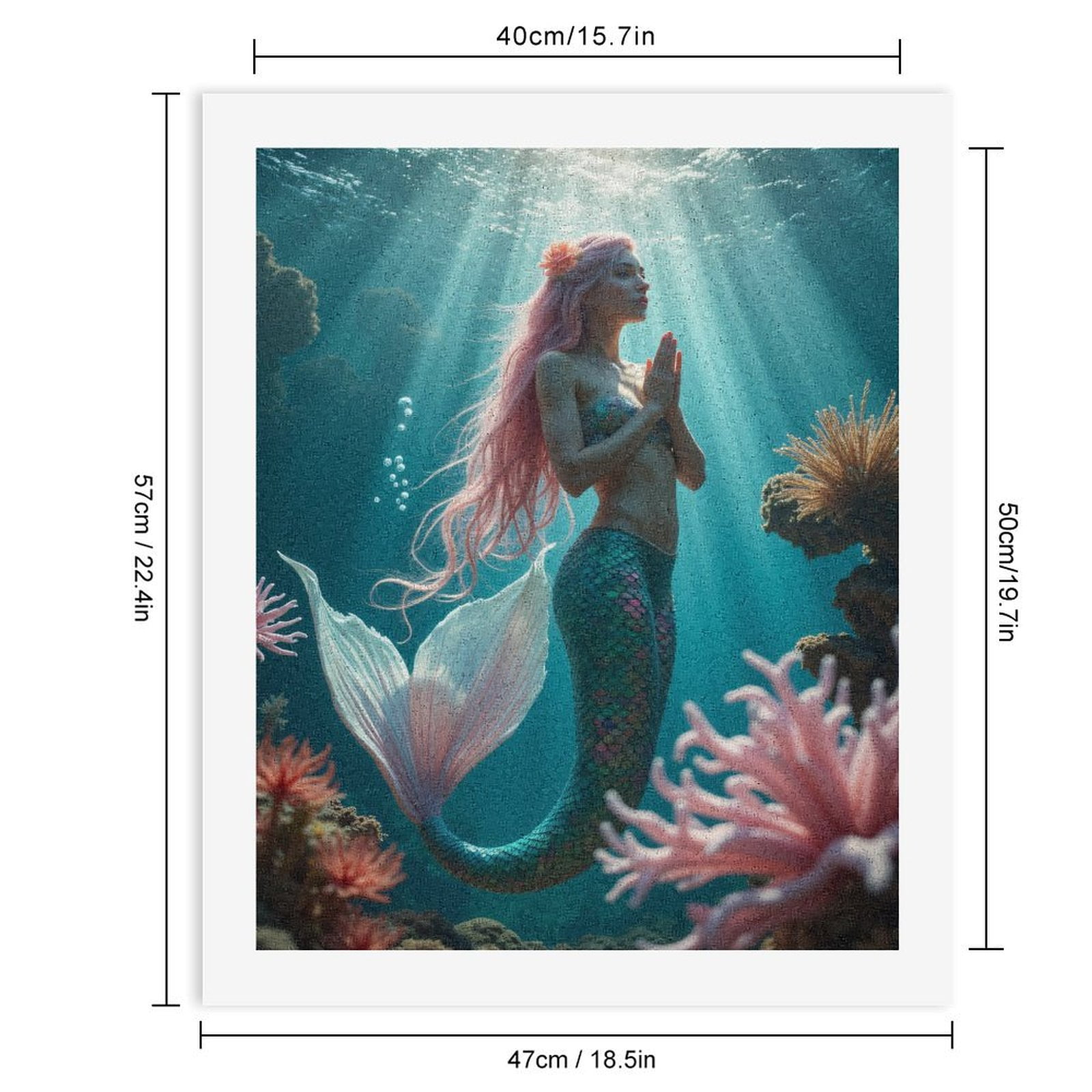 Paint by Numbers Kit for Adults, Mermaid Dream Underwater Fantasy Scene Paint by Numbers, Easy Paint by Numbers Kit for Adults Beginner, DIY Adult Paint by Number Kits on Canvas, Home Decor