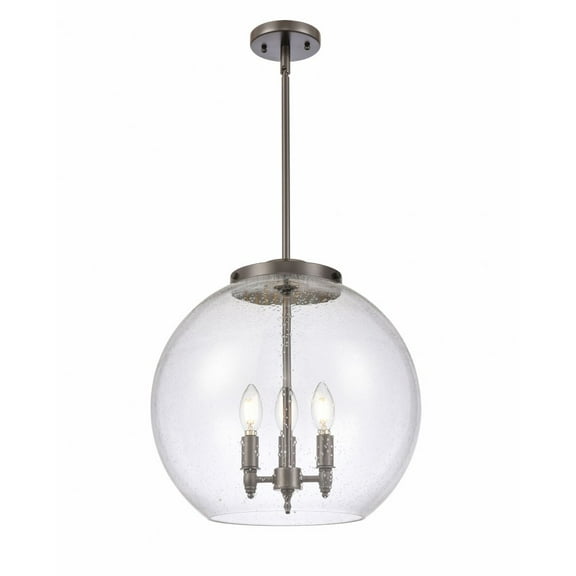 221-3S-OB-G124-16 Innovations Lighting Athens - 3 Light Pendant In Industrial Style-16.38 Inches Tall and 15.75 Inches Wide-Oil Rubbed Bronze