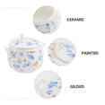 thumbnail image 4 of MasteelfCA 1Pc Ceramic Stew Pot Saucepan with Lid Orchid Stewpan Orchis Stewpot with Gilded Pattern Assorted Color, 4 of 7