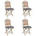 thumbnail image 3 of Juego de comedor para patio VidaXL, plegable, 5 piezas, bambú con cojines, 3 of 9