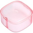 thumbnail image 1 of Discreet Transparent Denture Case with Vent Holes, Clear Denture Cup with Magnetic Closure, Large Dental Braces Box, Deep False Teeth Container for Soaking and Cleaning (Pink), 1 of 7