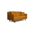 thumbnail image 3 of Sofa Cama con Portavasos de Lino Mostaza con Tecnología Beehive Airflex Foam Modelo Silvestre Makora, 3 of 9