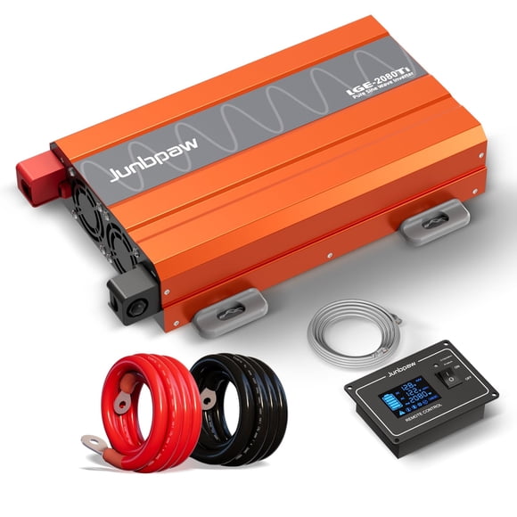 Inversor Junbpaw de 2080 W, onda sinusoidal pura, 12 V DC a 110 V/120 V AC