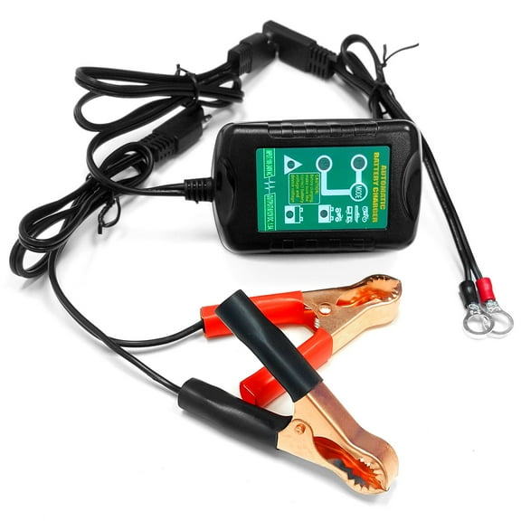 Biltek Smart Battery Trickle Charger Maintainer 1.0 Amp 12V / 6V - Fully Charges Maintains Proper Voltage - Prevents Overcharge - Perfect for RV, Car, Truck, Motorcycle, Boat, ATV, or Mower Batteries