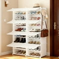 8-Layer Shoe Rack Storage Cabinet with Door, Stackable & Detachable ...