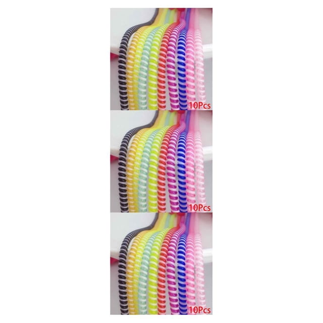 Toystoory 10PCS Pure Colorful Cable de carga de datos USB para teléfono en Enrollador de cable 3piezas