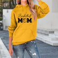 thumbnail image 2 of Arlun Women's Sweatshirt Basketball Mom Long Sleeve Crew Neck Graphic Pullover Tops Basketball Sport Mom Life Casual Sports Drawstring Hooded Sweat Shirt with Pocket Yellow XL, 2 of 4
