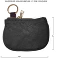 thumbnail image 2 of Cowhide Leather Coin Purse Pouch w Zipper and Key Fob, 2 of 6