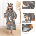 thumbnail image 3 of FORMRS Wearable Blanket Hoodie with Sleeves for Kids Cozy Flannel Sweatshirt, Gray Halloween Skeleton, 3 of 7