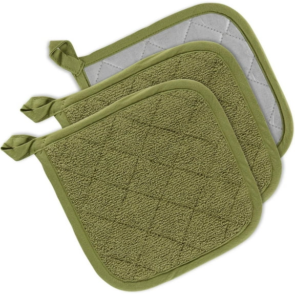 Set of 3 7x7" Kitchen Pot Holders Sets Heat Resistant Pot Holder Cotton Oven Hot Pads for Cooking Baking