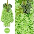 thumbnail image 3 of Babibeauty 6 Pack 3.6 Feet Artificial Fake Wisteria Vine Ratta Hanging Garland Silk Flowers String Home Party Wedding Decor (Green), 3 of 8