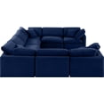 thumbnail image 5 of Meridian Furniture Indulge 258" Velvet U-Shaped Modular Sectional in Navy, 5 of 10