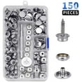 thumbnail image 1 of Lote de 150 accesorios de Toile de Rembourrage de Qualité Marine en Acier Inoxydable 10mm Pont de Bateau se acopla a Bouton-Pression vis S'enclenche avec outil, 1 of 5