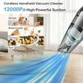 thumbnail image 3 of Cordless Handheld Car Vacuum, Portable Vacuum Cleaner, 12000PA Powerful Suction for Car, Gray, 3 of 8
