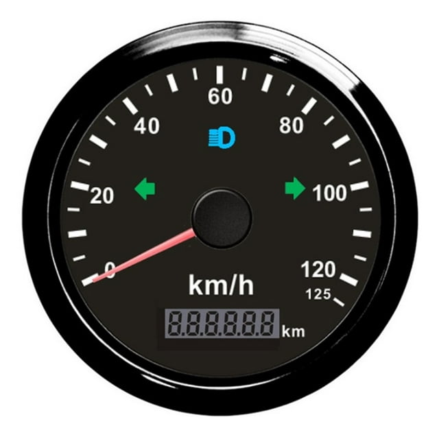125KMH 85mm meter Gau Pulse meter 200KMH Odometer Pulse Signal With Indication Light For Gasoline 12V 24V ,Universal Compatibility