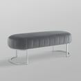 thumbnail image 4 of HomeRoots 490886 18 x 22 x 53 in. Gray Upholstered Upholstery Bedroom Bench, 4 of 8