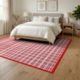 thumbnail image 3 of ODIKA 6'x9' Washable Area Rug Easy Care, Non-Shedding, Front Door Plaid Gingham Farmhouse Border Tartan Grid Motif Throw for Queen Size Bedroom Under Bed Master Suite, 3 of 7