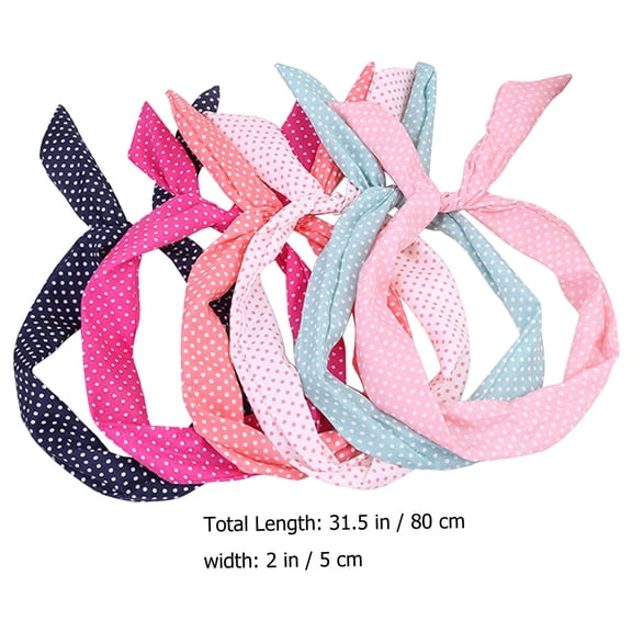 DRAFIDEEP 6Pcs Wired Headband Rabbit Ears for Women Hair Care in Black