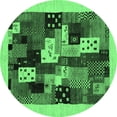 thumbnail image 1 of Ahgly Company Indoor Round Abstract Emerald Green Contemporary Area Rugs, 5' Round, 1 of 4