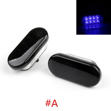 Motor Genic Black Blue LED Side Marker Turn Signal Lamp Light For VW Golf Jetta Passat 98-04