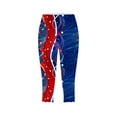 thumbnail image 5 of qelini American Flag Leggings for Women Plus Size Independence Day Capris Pants Elastic Waist Print Ankle Pants, 5 of 5